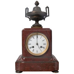 19th Century French Bronze Urn and Marble Table Clock