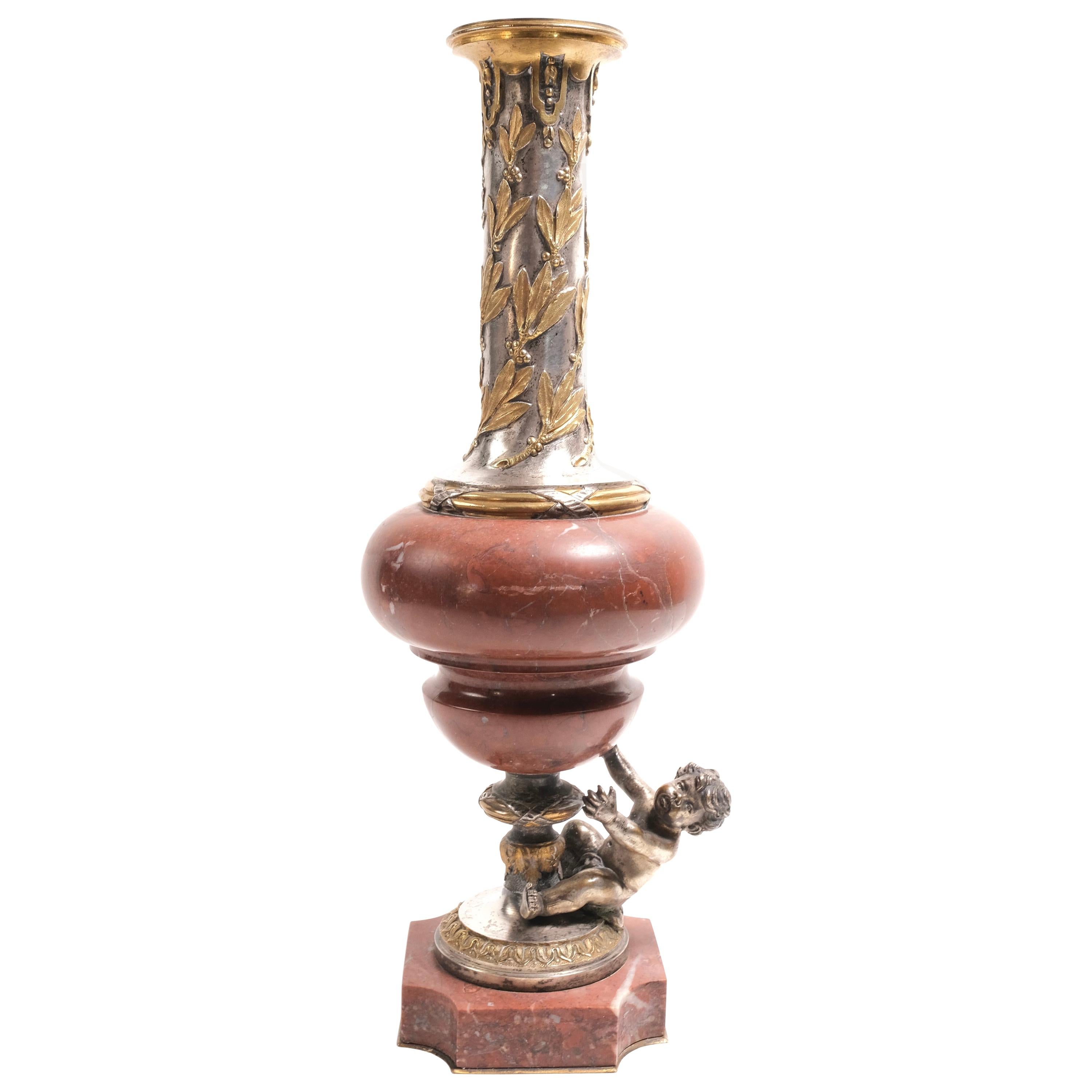 19th Century French Bronze Vase For Sale