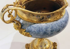 19th Century French Bronze Viennese Enamel and Serves Porcelain Centerpiece