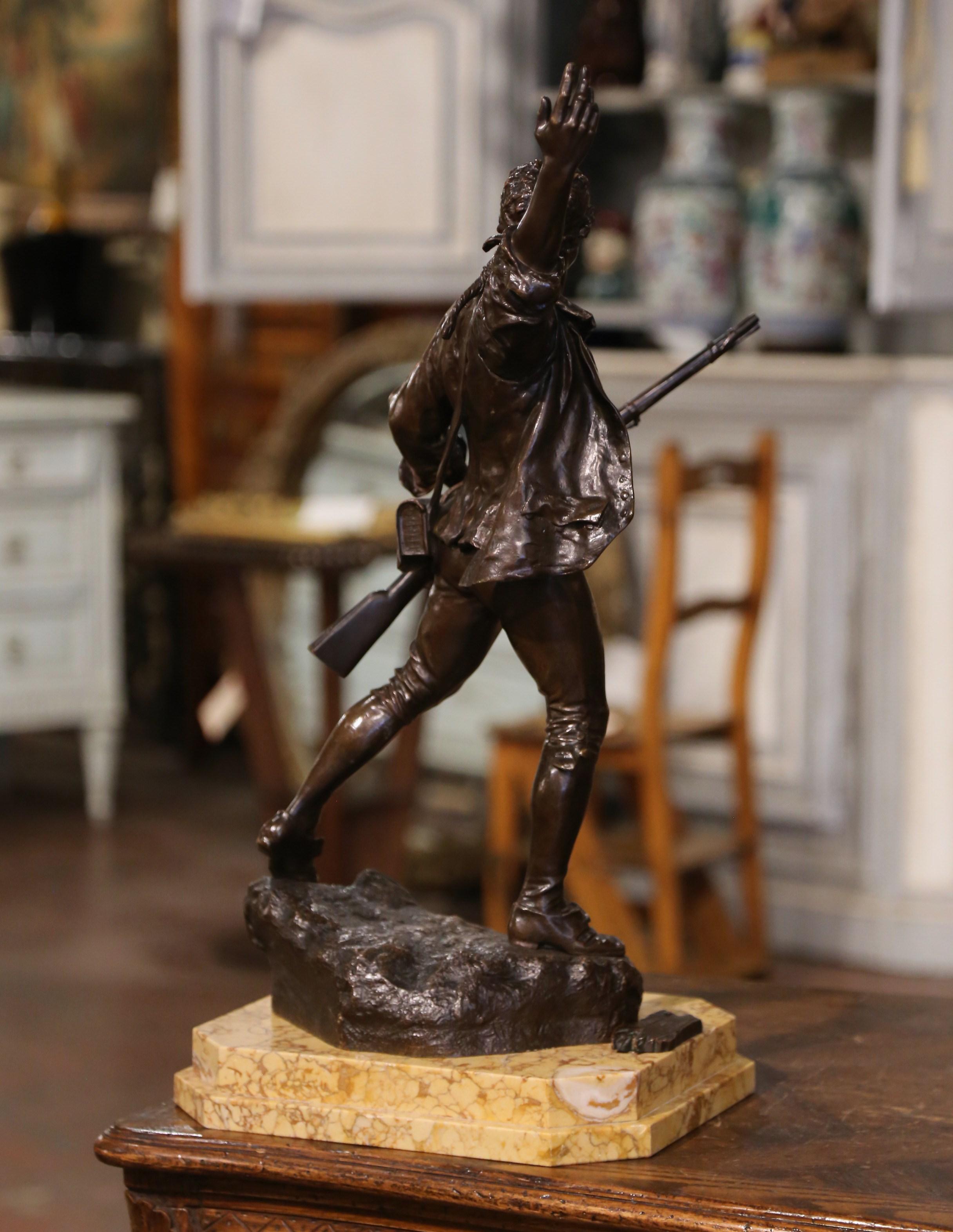 « Volontaire de 92 » en bronze français du 19ème siècle sur socle en marbre signé P. Choppin en vente 6