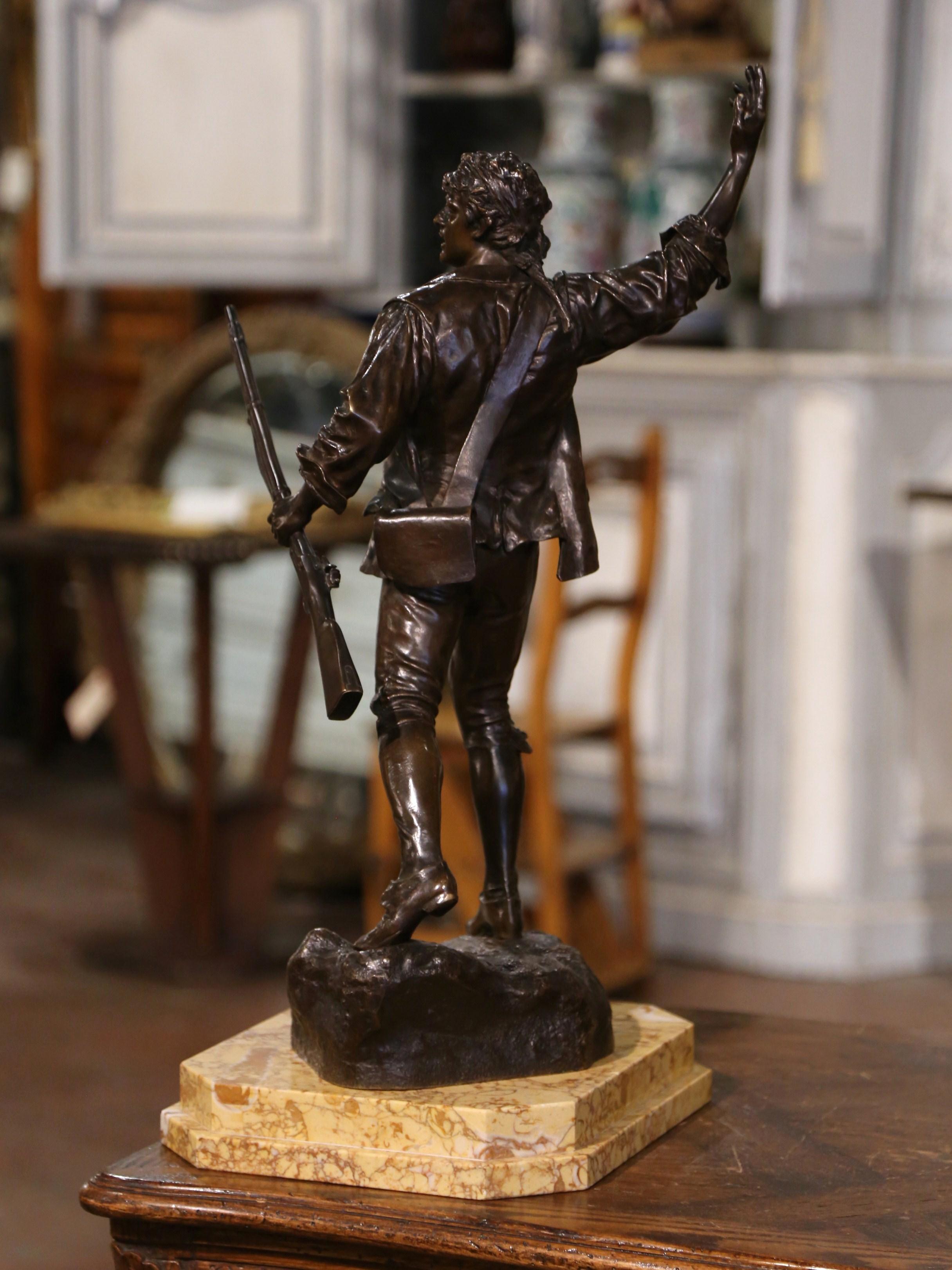 « Volontaire de 92 » en bronze français du 19ème siècle sur socle en marbre signé P. Choppin en vente 7