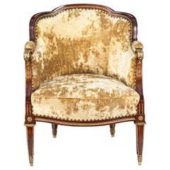 19th Century French Bronzed Mounted Walnut Chair