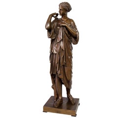 19th Century French Brown Bronze Diana of Gabii, Barbedienne Founder Paris