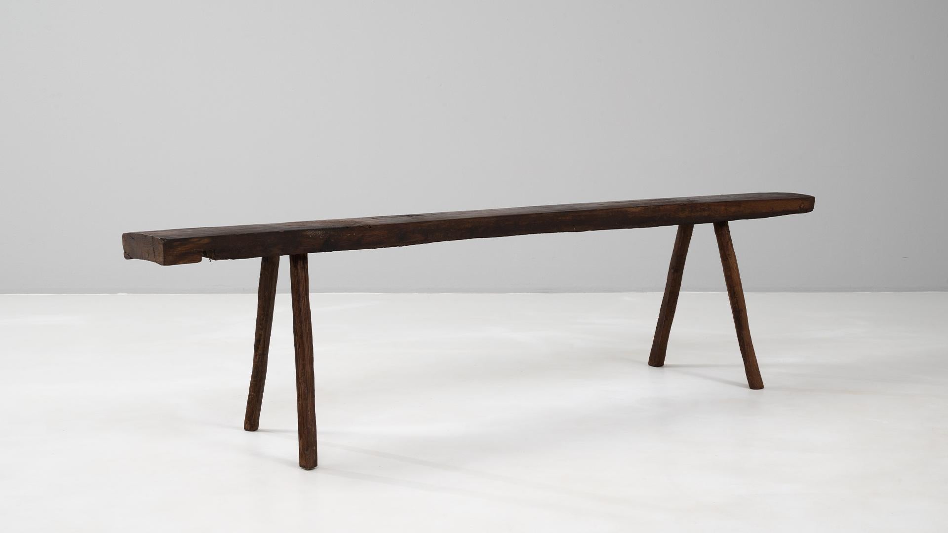 Brutalisme Banc en bois brutaliste français du 19e siècle en vente