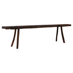 Banc en bois brutaliste français du 19e siècle