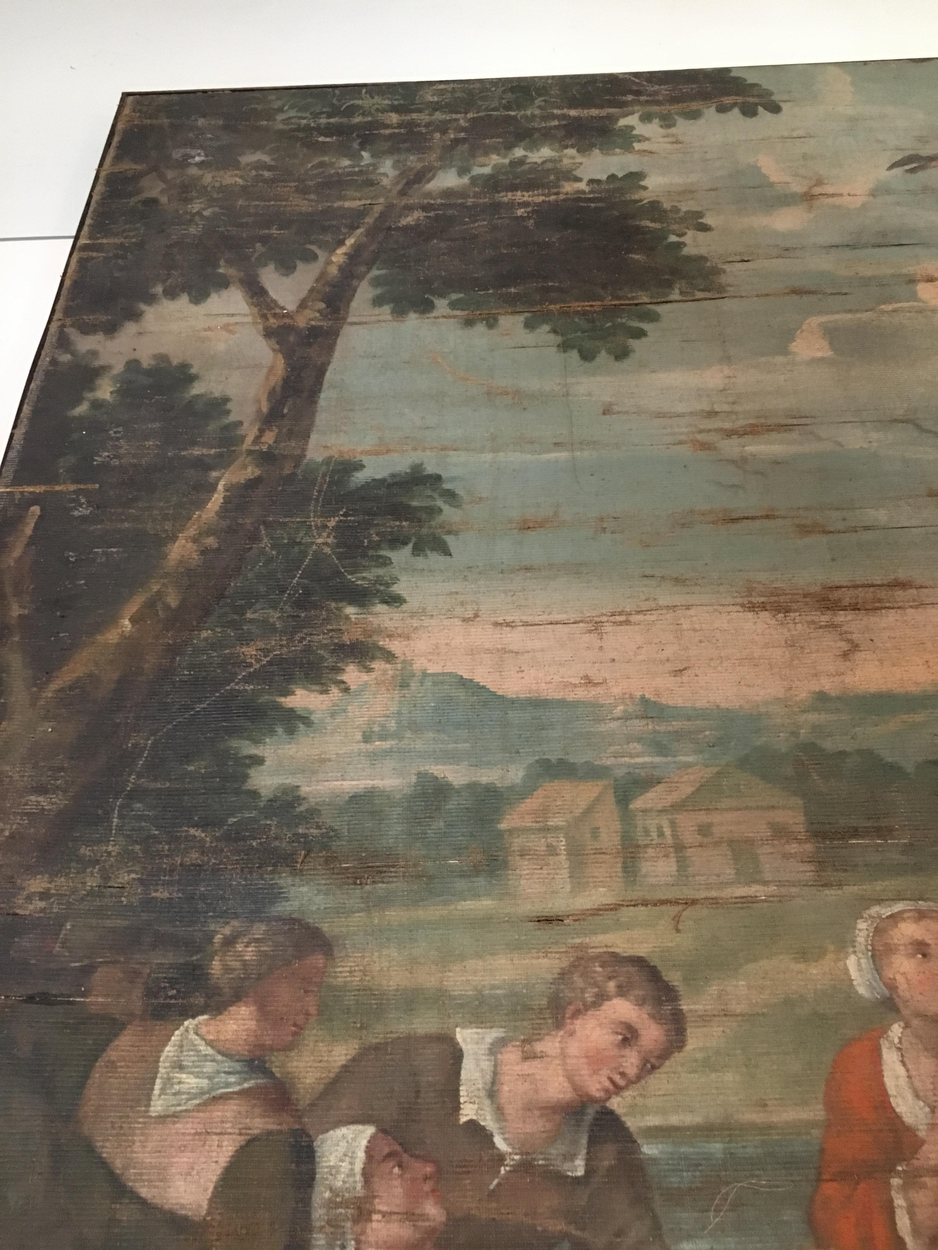 19th Century French Bucolic Tapestry on Framework For Sale 5