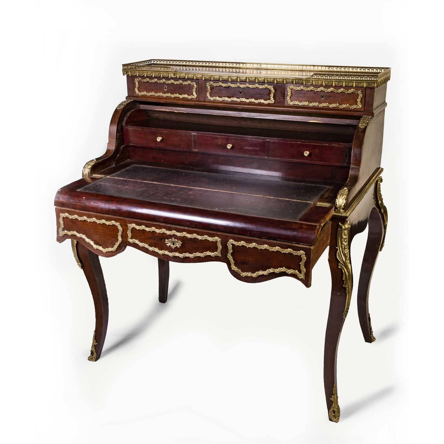 Französischer Bureau de Dame Napoleon III.-Schreibtisch für Damen aus dem 19. Jahrhundert (Bronze) im Angebot