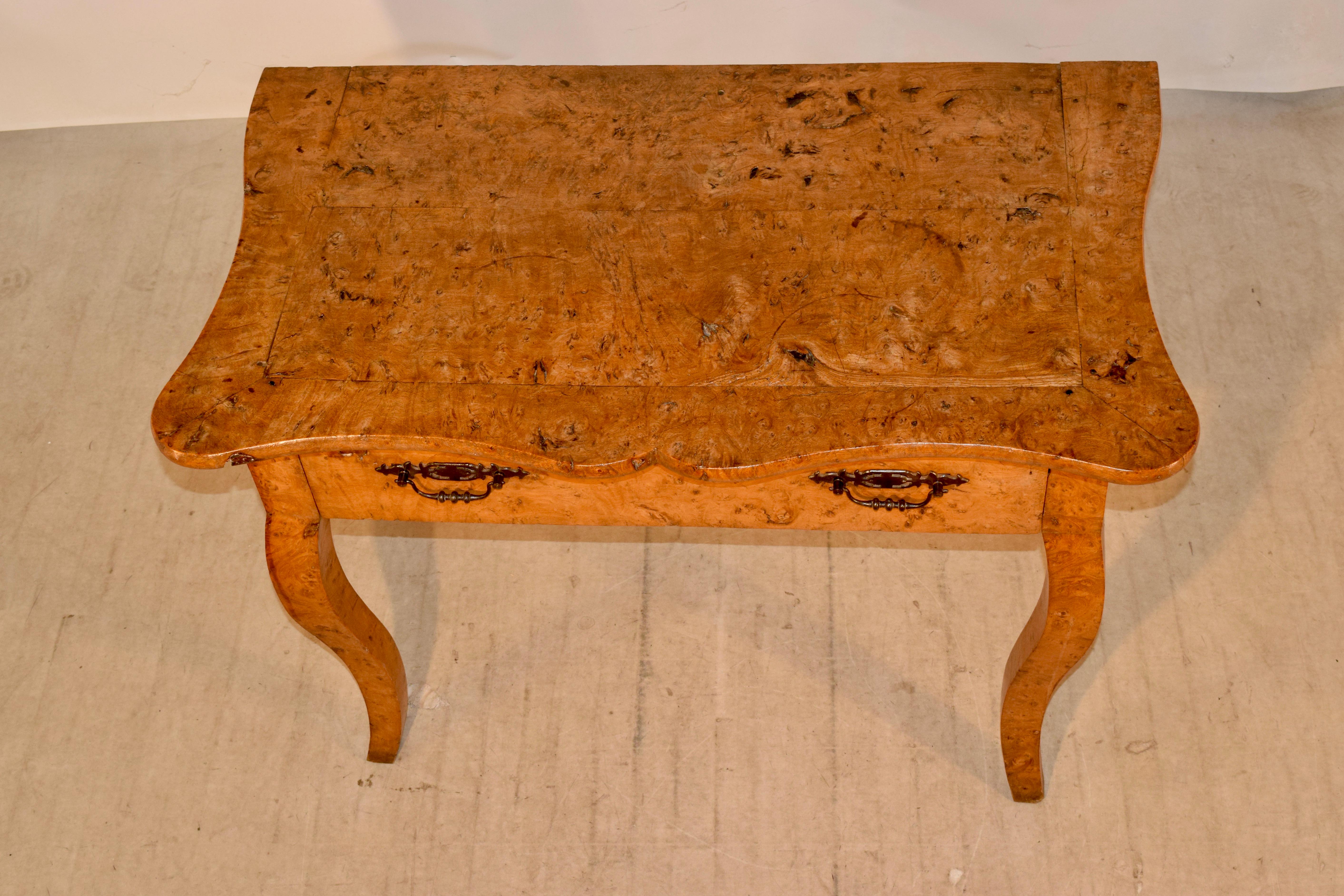 19th Century French Burl Elm Console Table 2