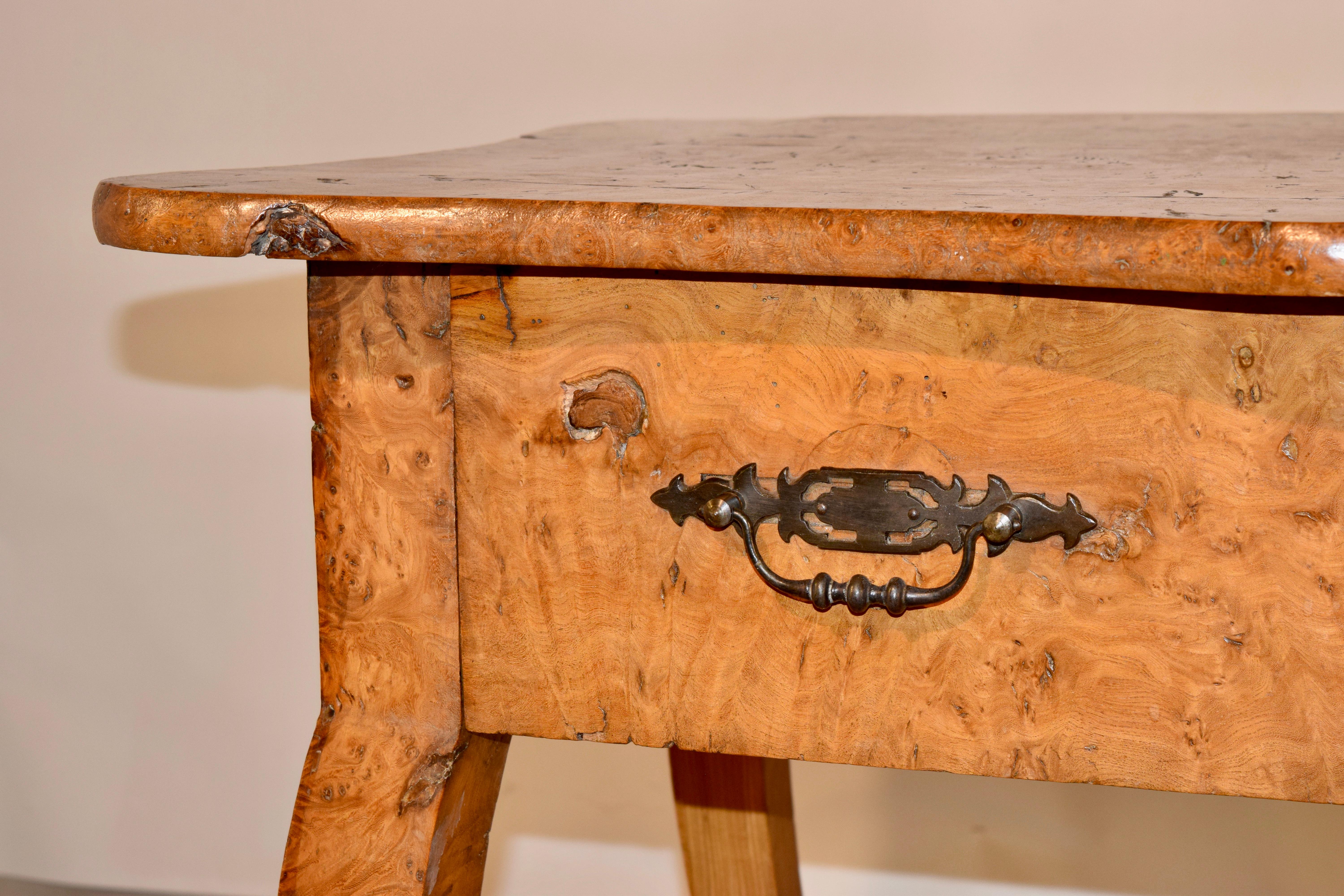 19th Century French Burl Elm Console Table 3