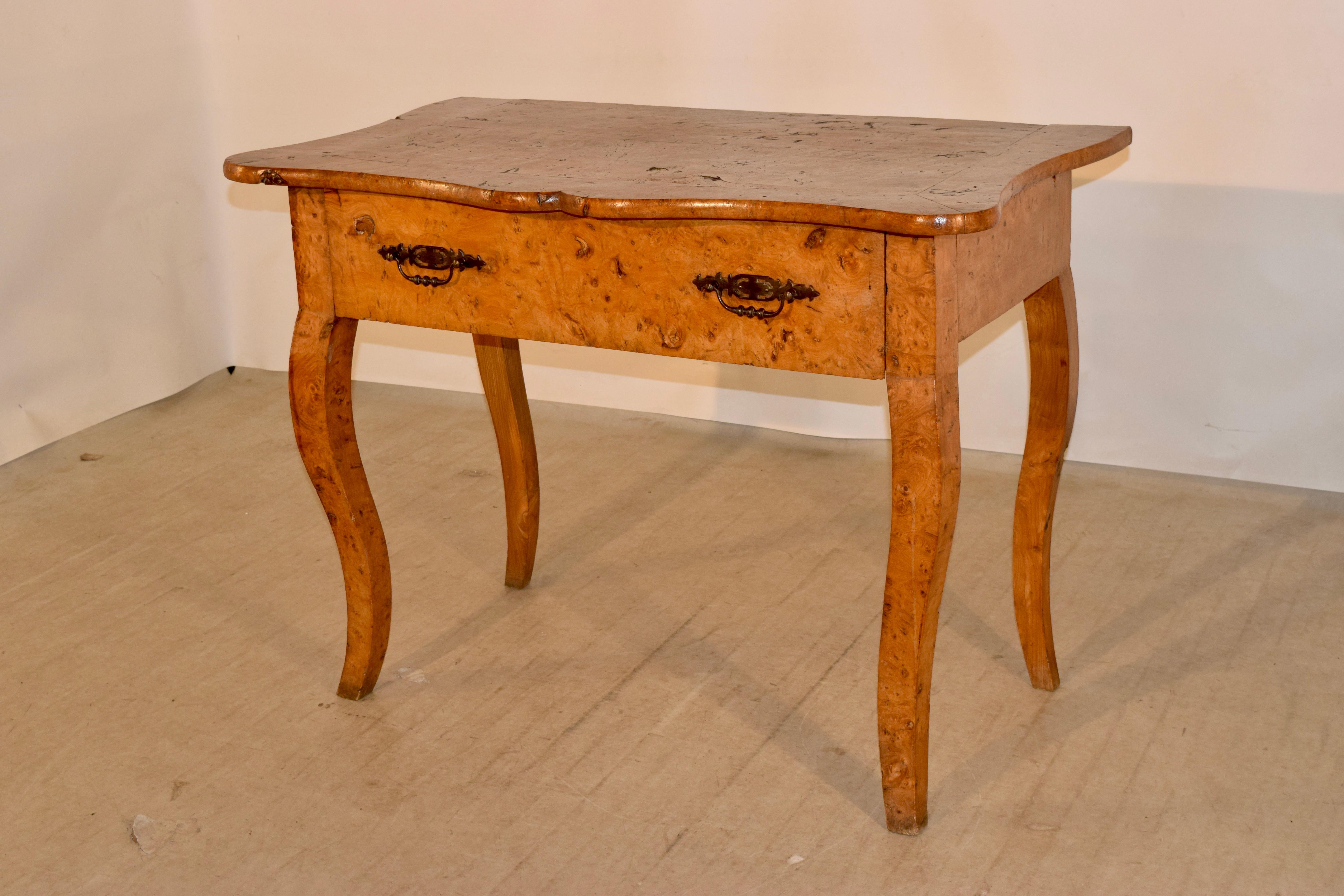 19th Century French Burl Elm Console Table 4