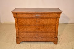 19th Century French Burl Walnut Commode