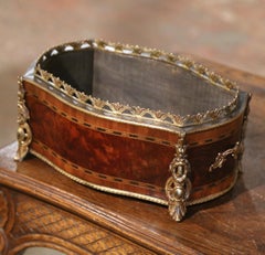 19th Century French Burl Walnut Marquetry and Bronze Mounts Bombe Jardinière