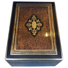 19th Century French Burr Cedar Jewelry Box