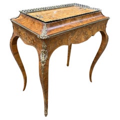19th Century French Burr Walnut and Marquetry Jardiniere