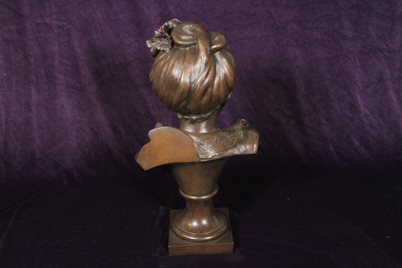 19th Century French Bust of Young Girl 3
