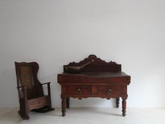 Bloque de carnicero francés del siglo XIX con pintura original