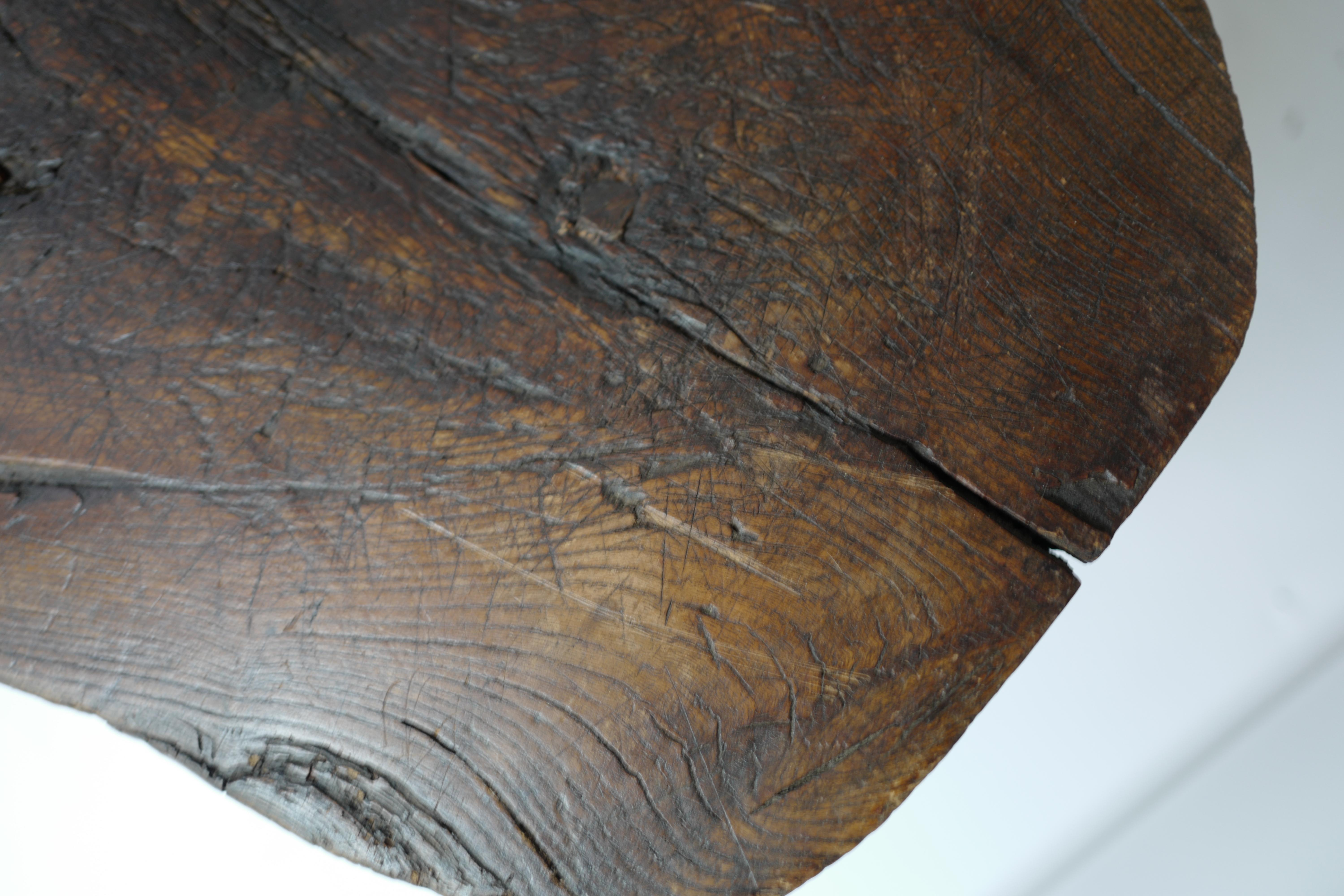 19th Century French Butcher Block Side Table 2