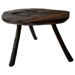 Antique 19th Century French Butcher Block Side Table