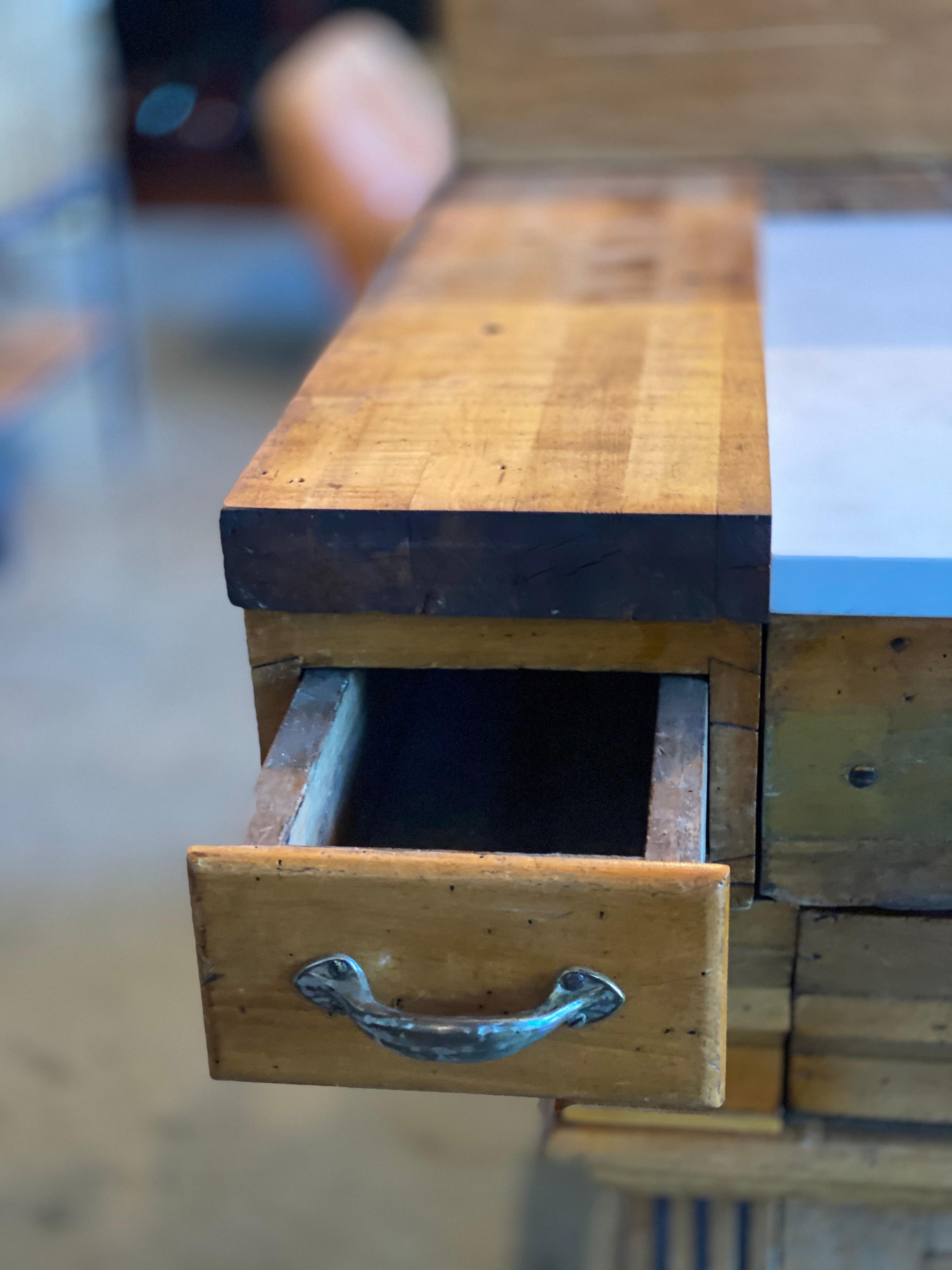 Hand-Crafted 19th Century French Butcher Block Station