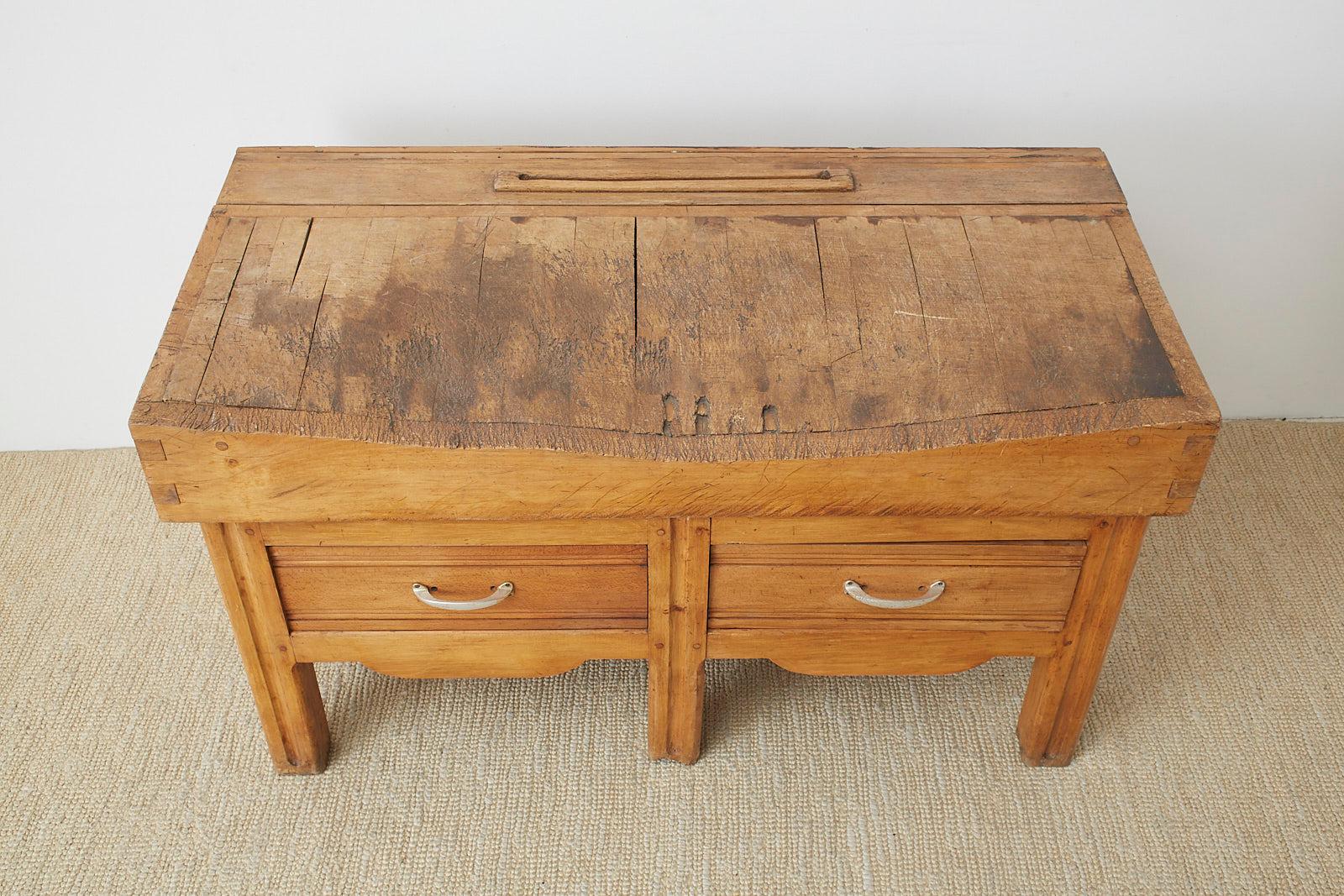 19th Century French Butcher Block Work Table 5