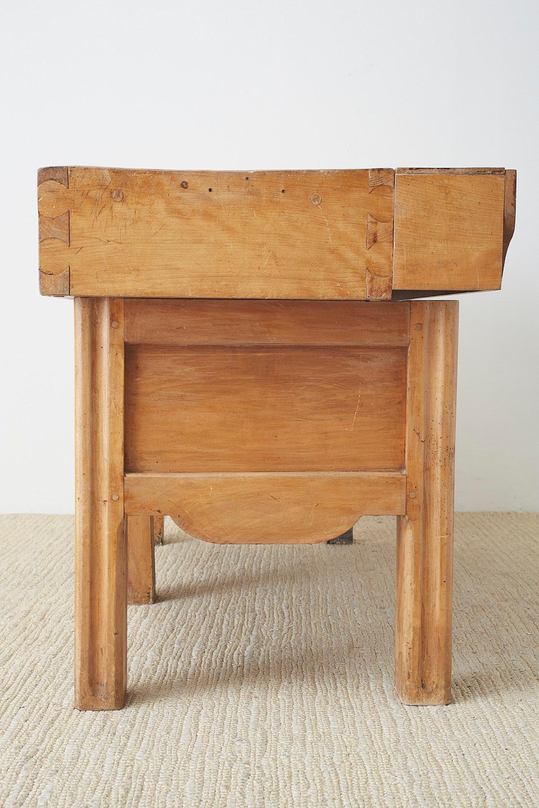 19th Century French Butcher Block Work Table 8
