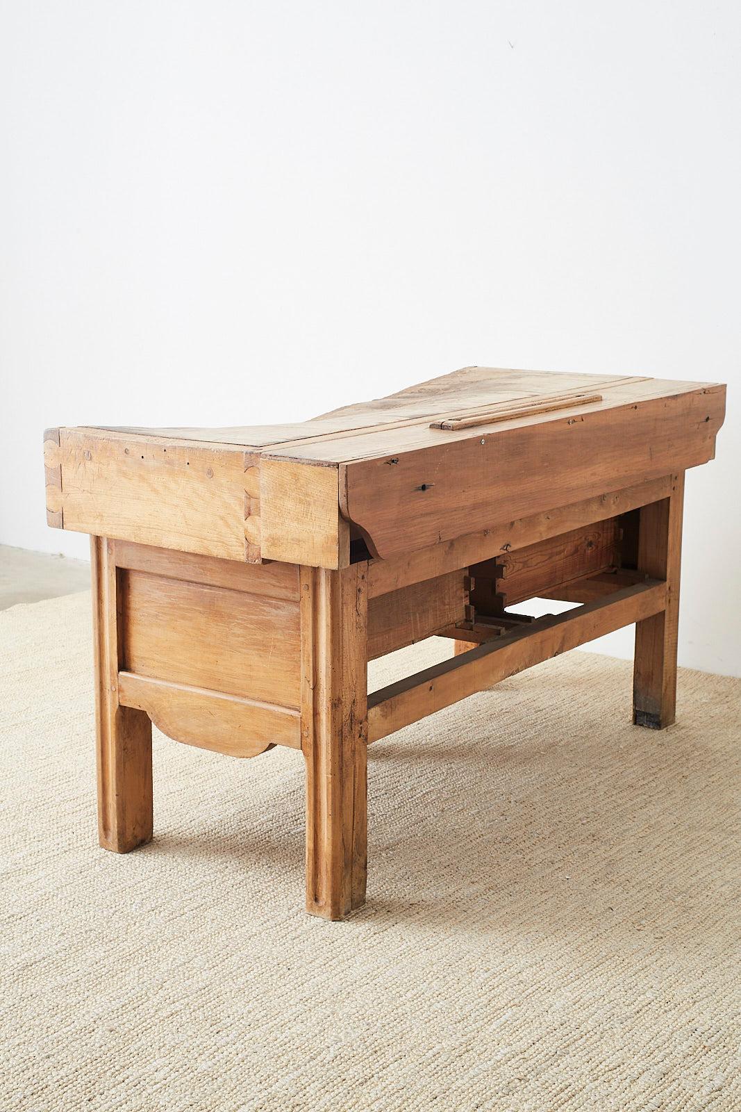 19th Century French Butcher Block Work Table 9