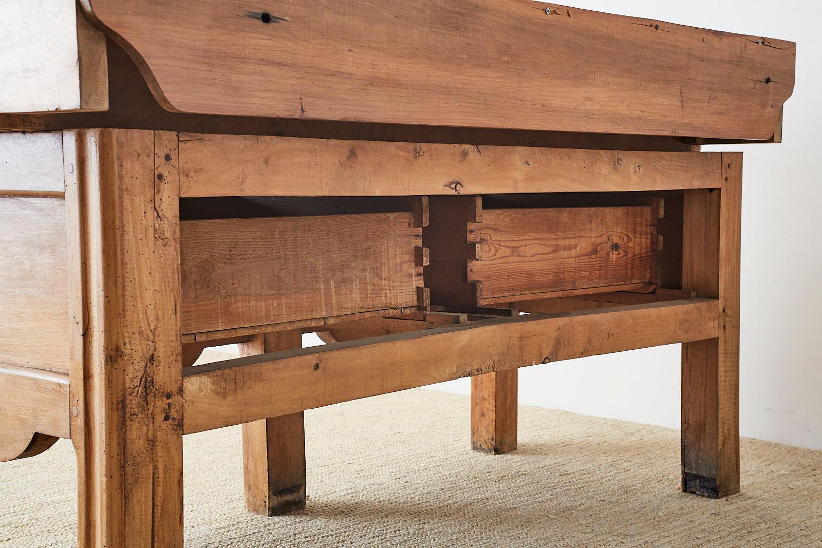 19th Century French Butcher Block Work Table 11