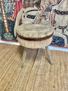 19th Century French butchers chopping block
