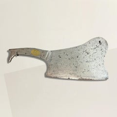 19th Century French Butcher's Cleaver on Custom Wall Mount