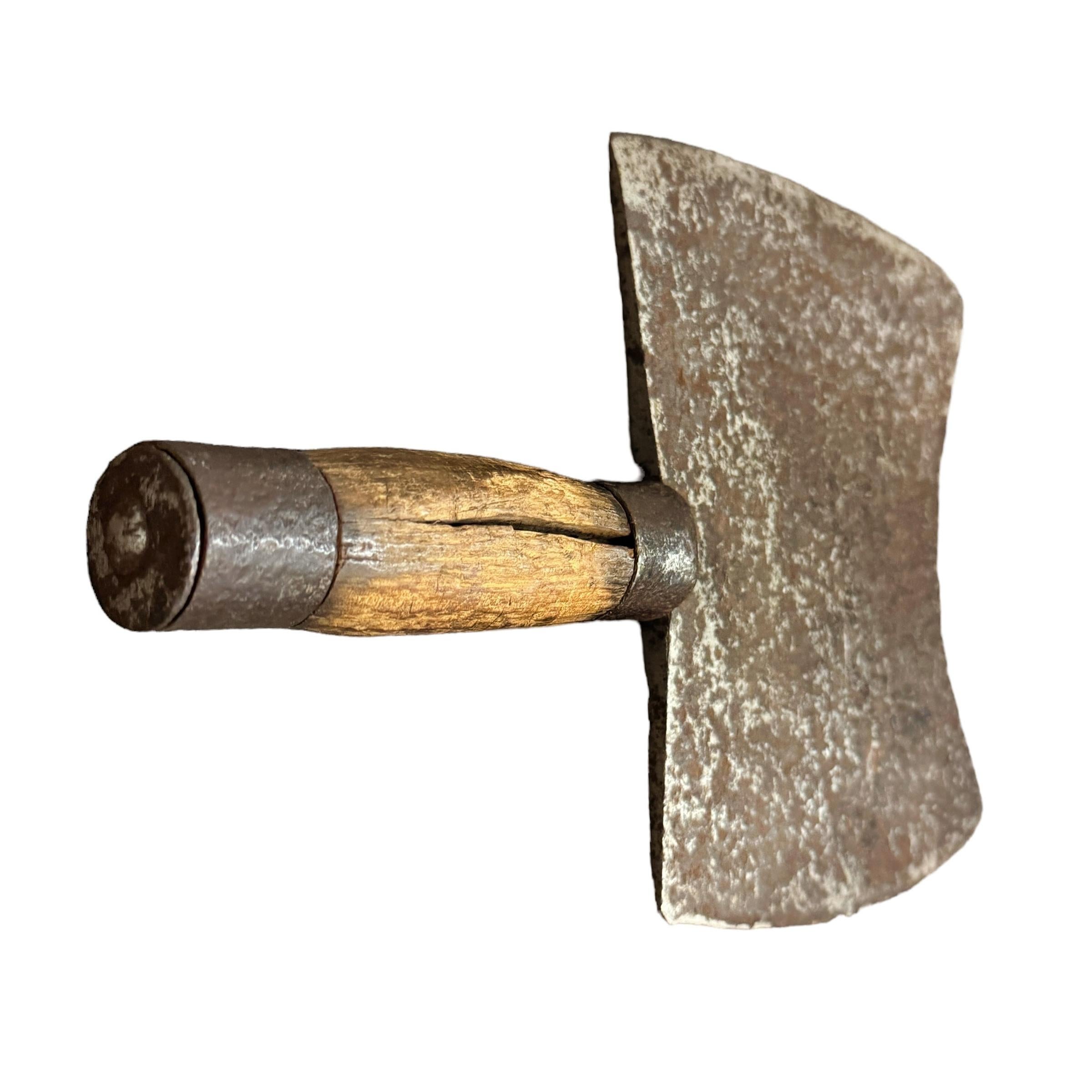 Country 19th Century French Butcher's Cleaver on Custom Wall Mount For Sale