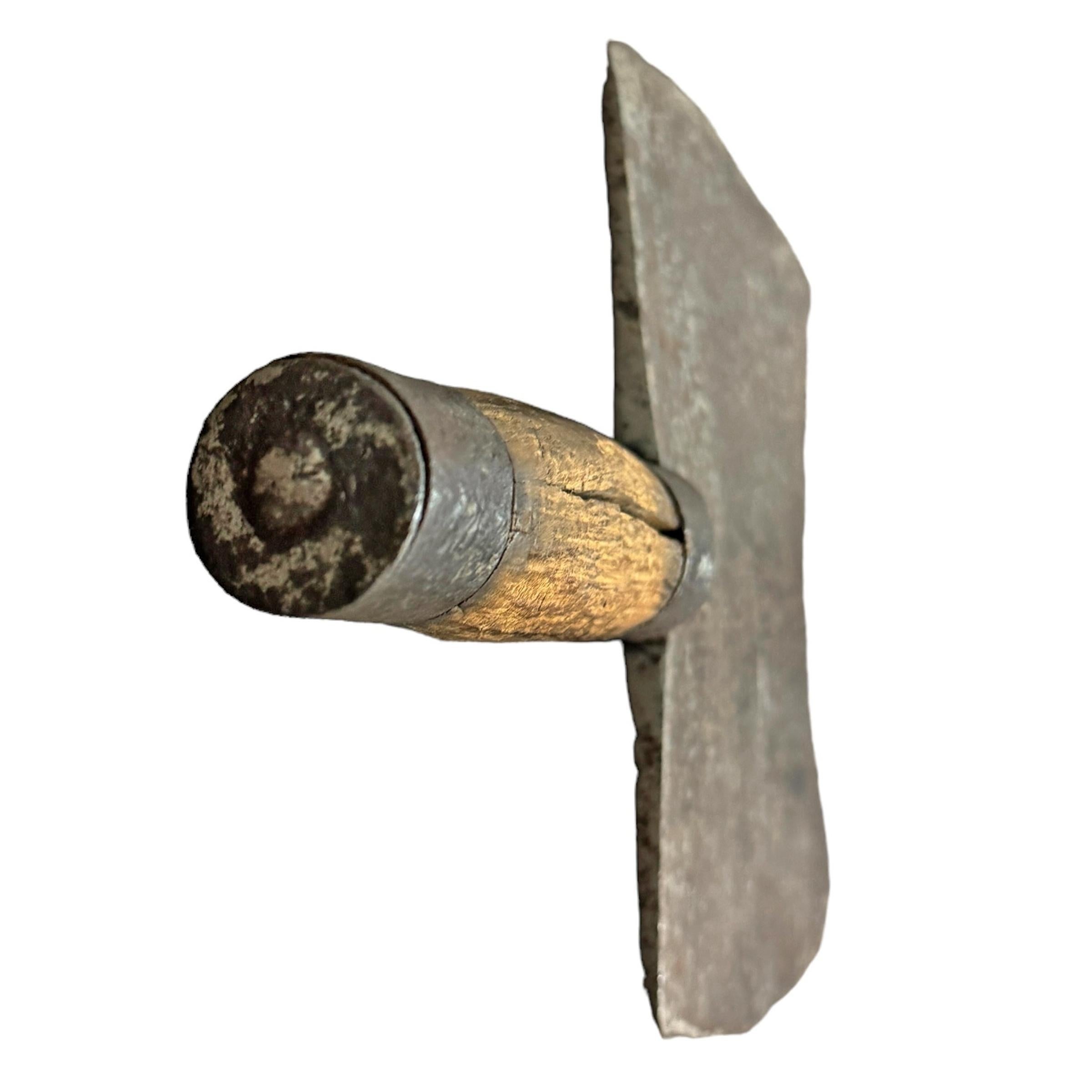 19th Century French Butcher's Cleaver on Custom Wall Mount In Good Condition For Sale In Chicago, IL