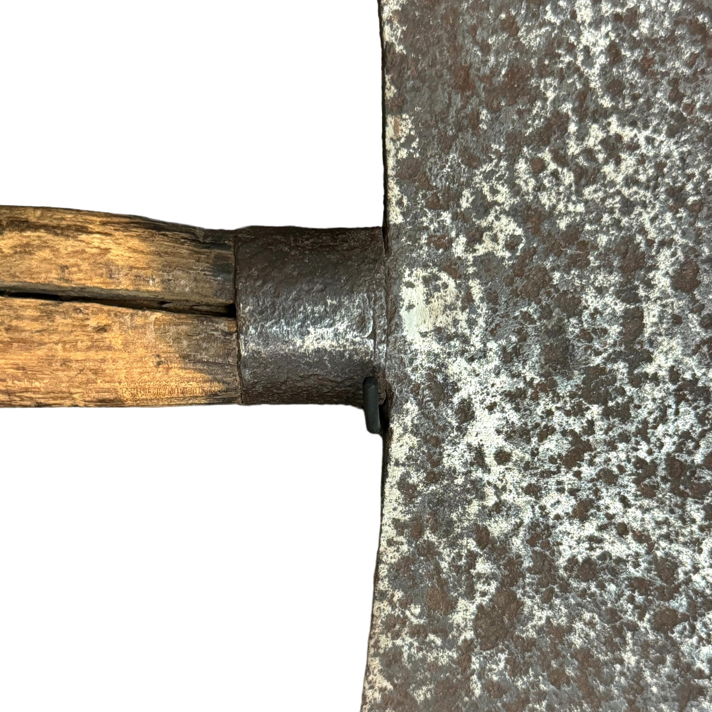 19th Century French Butcher's Cleaver on Custom Wall Mount For Sale 2