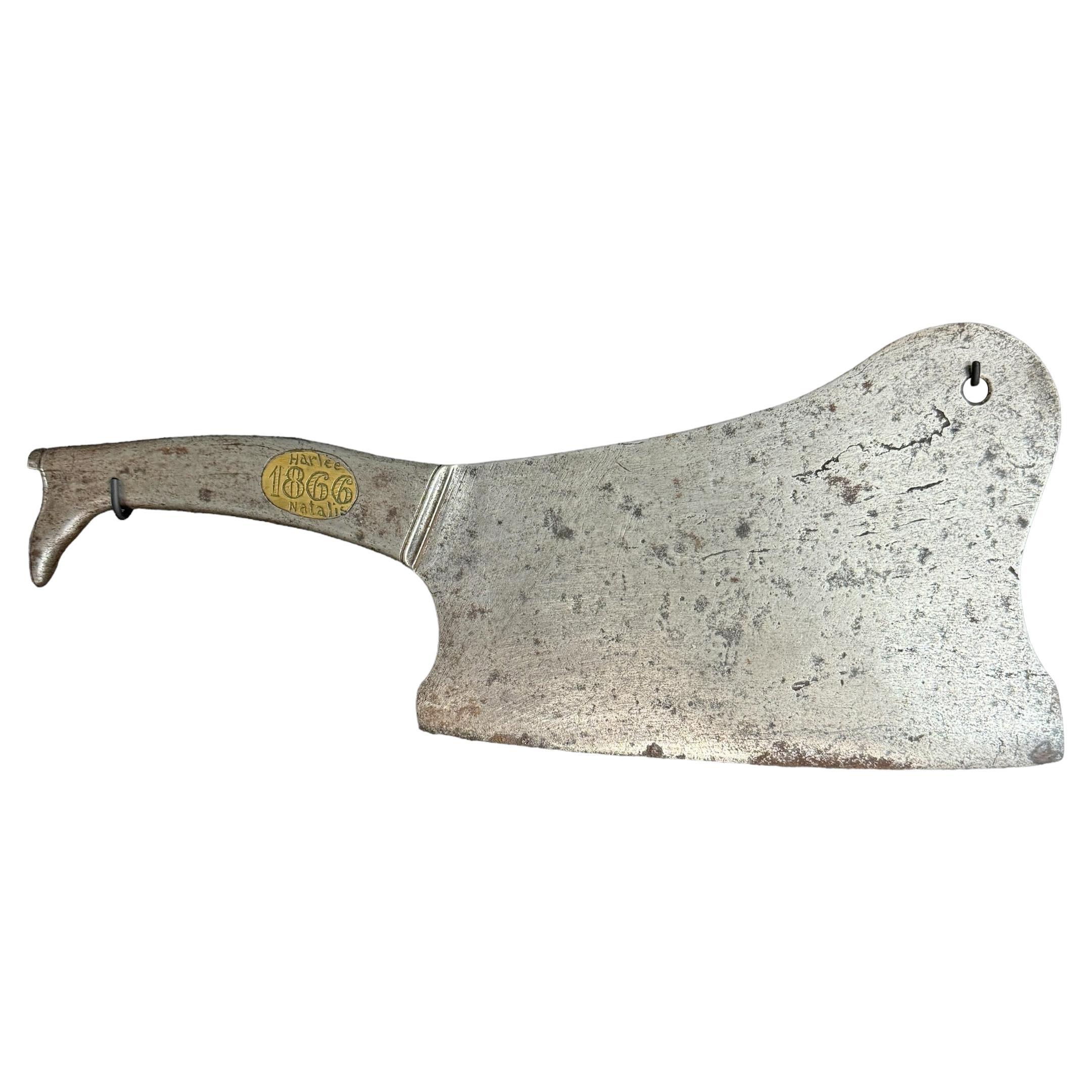 19th Century French Butcher's Cleaver on Custom Wall Mount