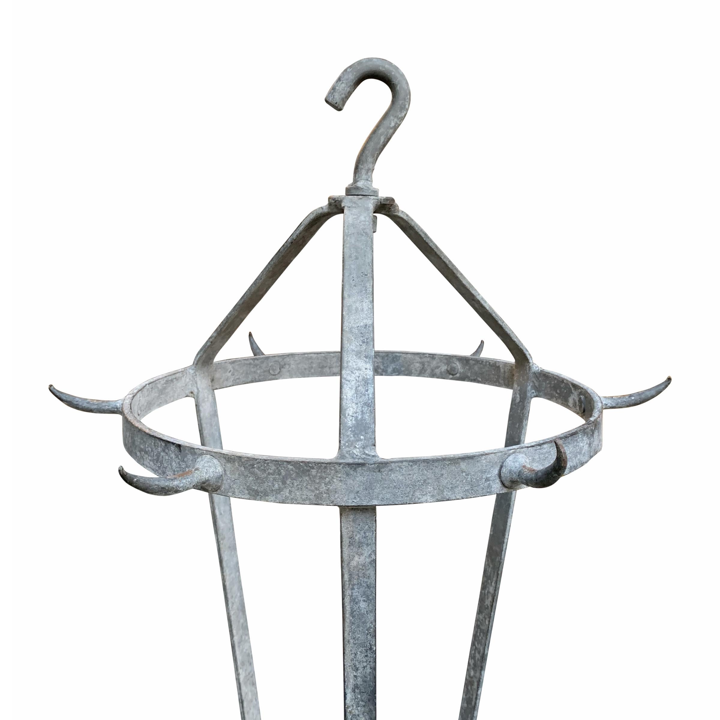 Galvanized 19th Century French Butcher's Rack For Sale