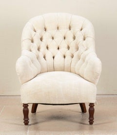 19th Century French Button Back Armchair