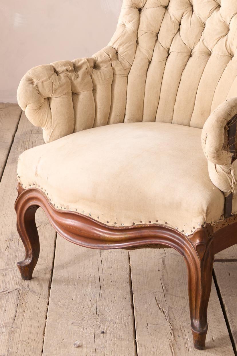 This is a very elegant and well designed 19th century French armchair. It is a great size which means it works well in corners of rooms but is great quality so can be an everyday chair as well. The carved frame is a lovely detail which really