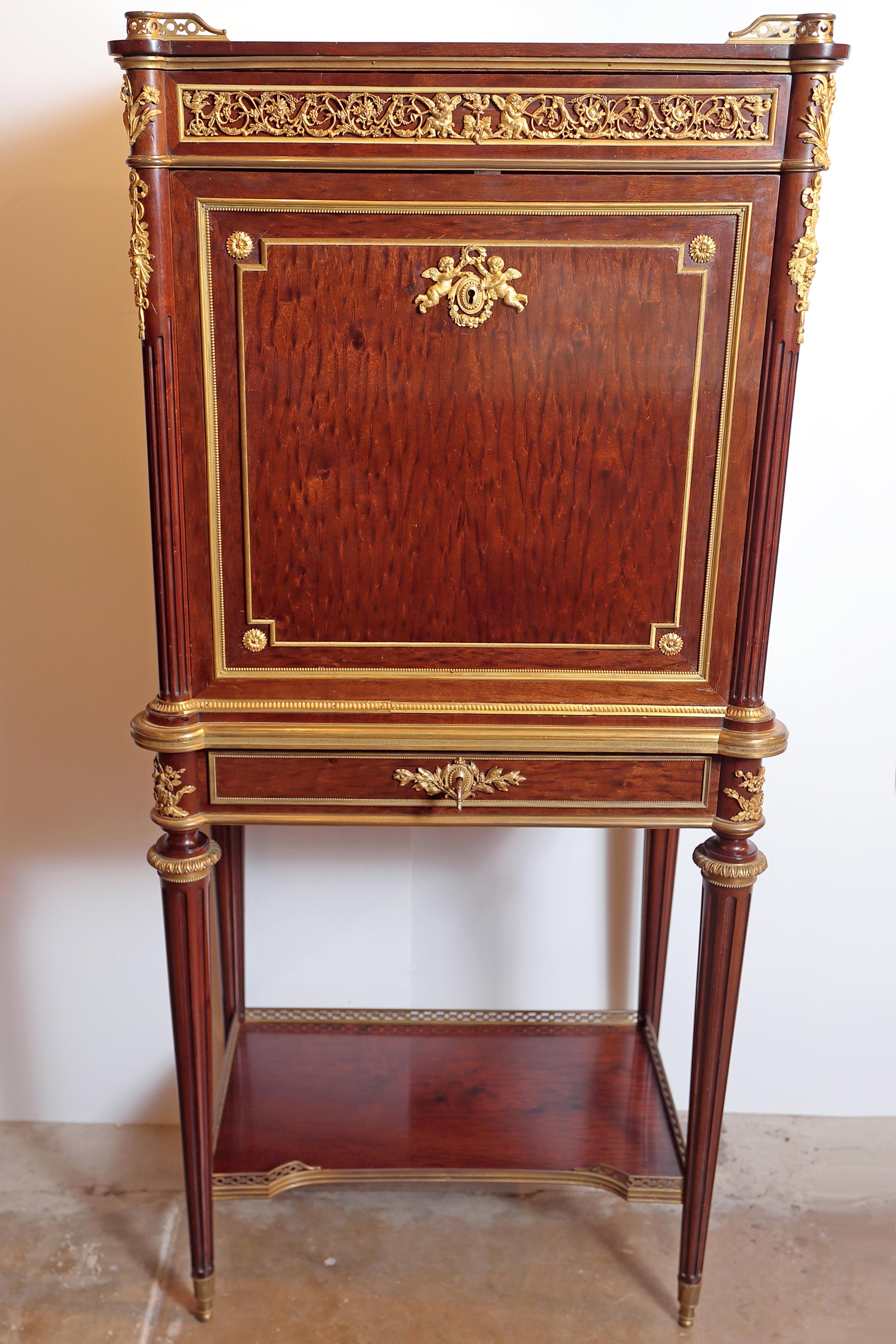 Gilt 19th Century French Cabinet by Paul Sormani For Sale