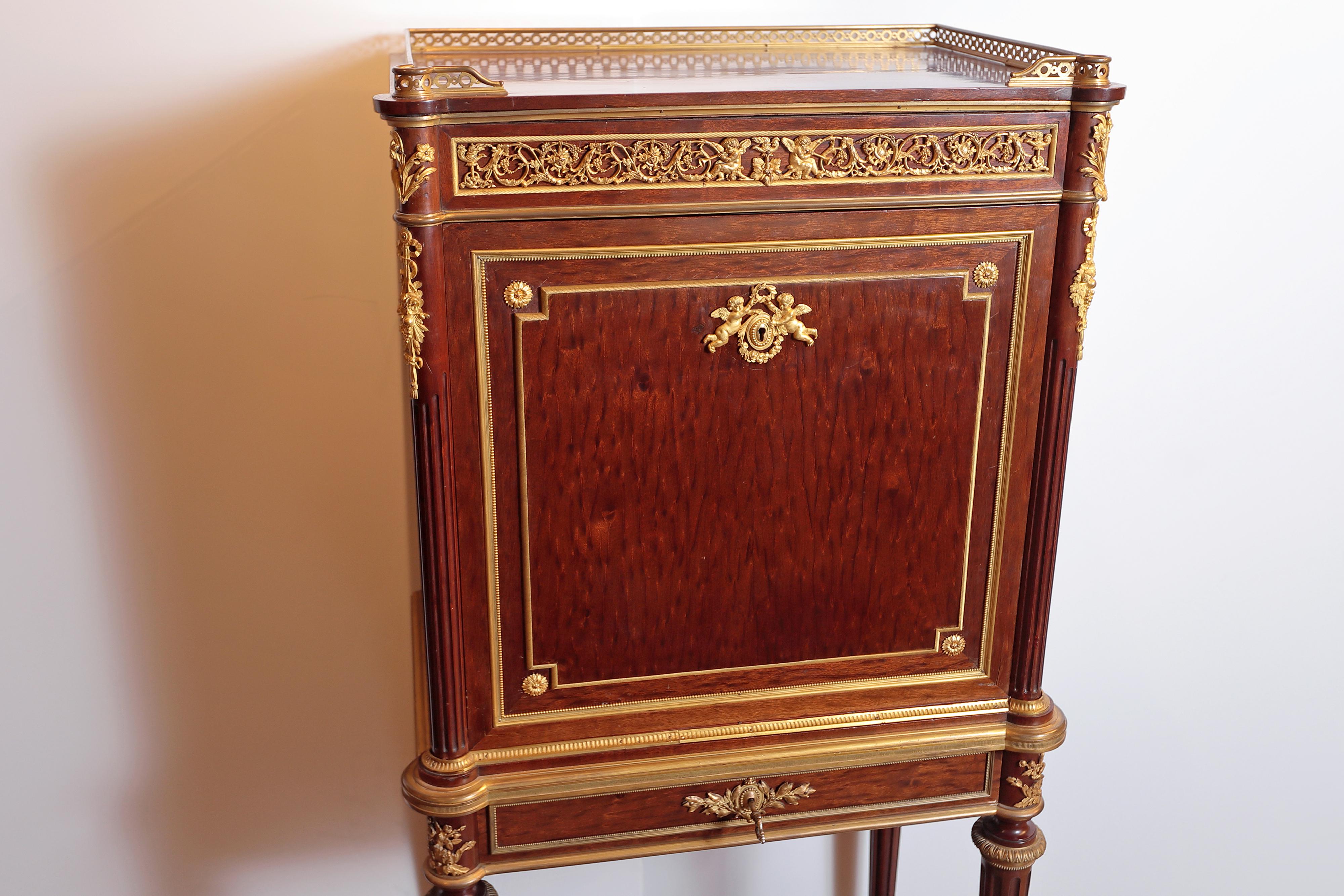 Mahogany 19th Century French Cabinet by Paul Sormani For Sale