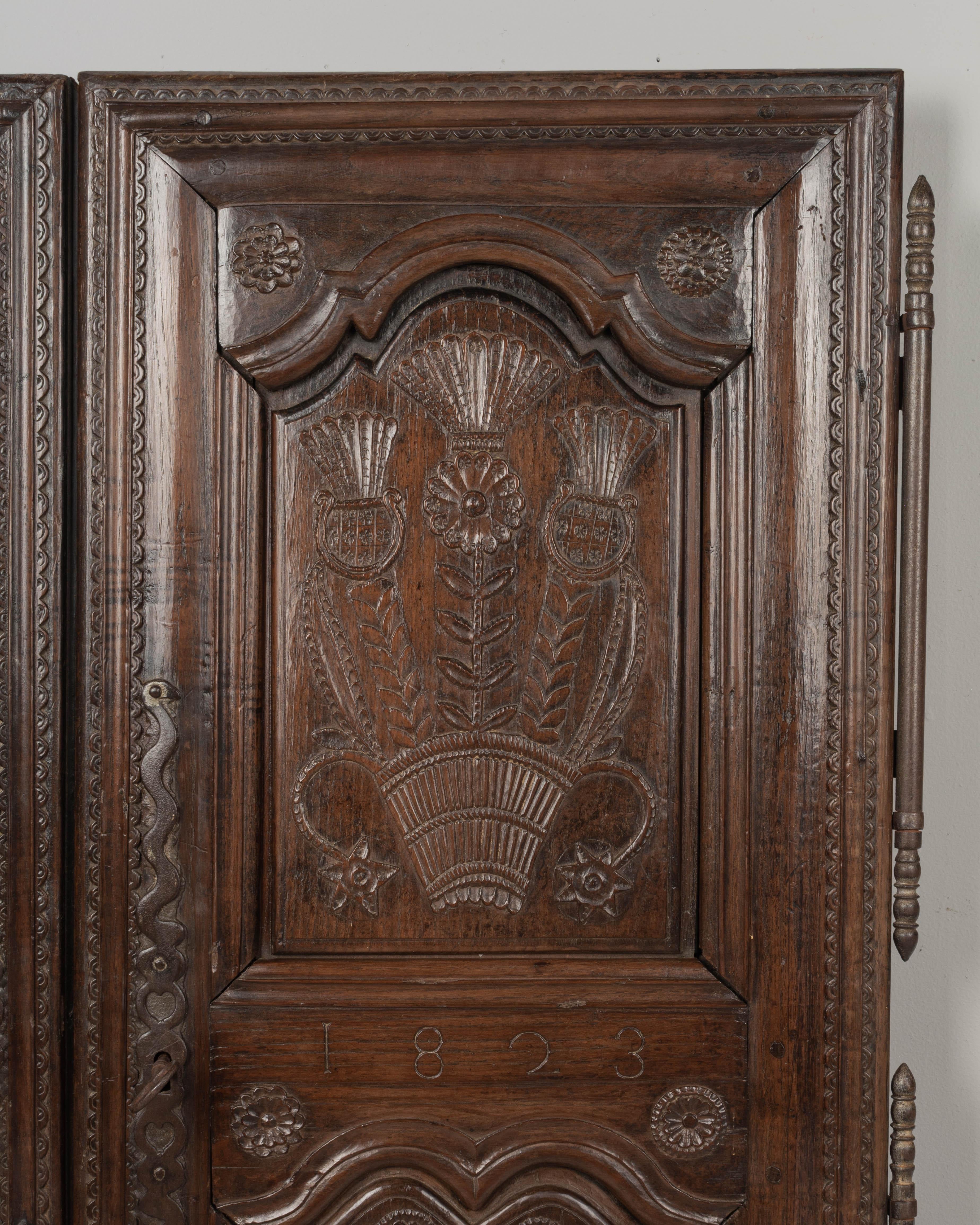 French Provincial 19th Century French Cabinet Doors For Sale