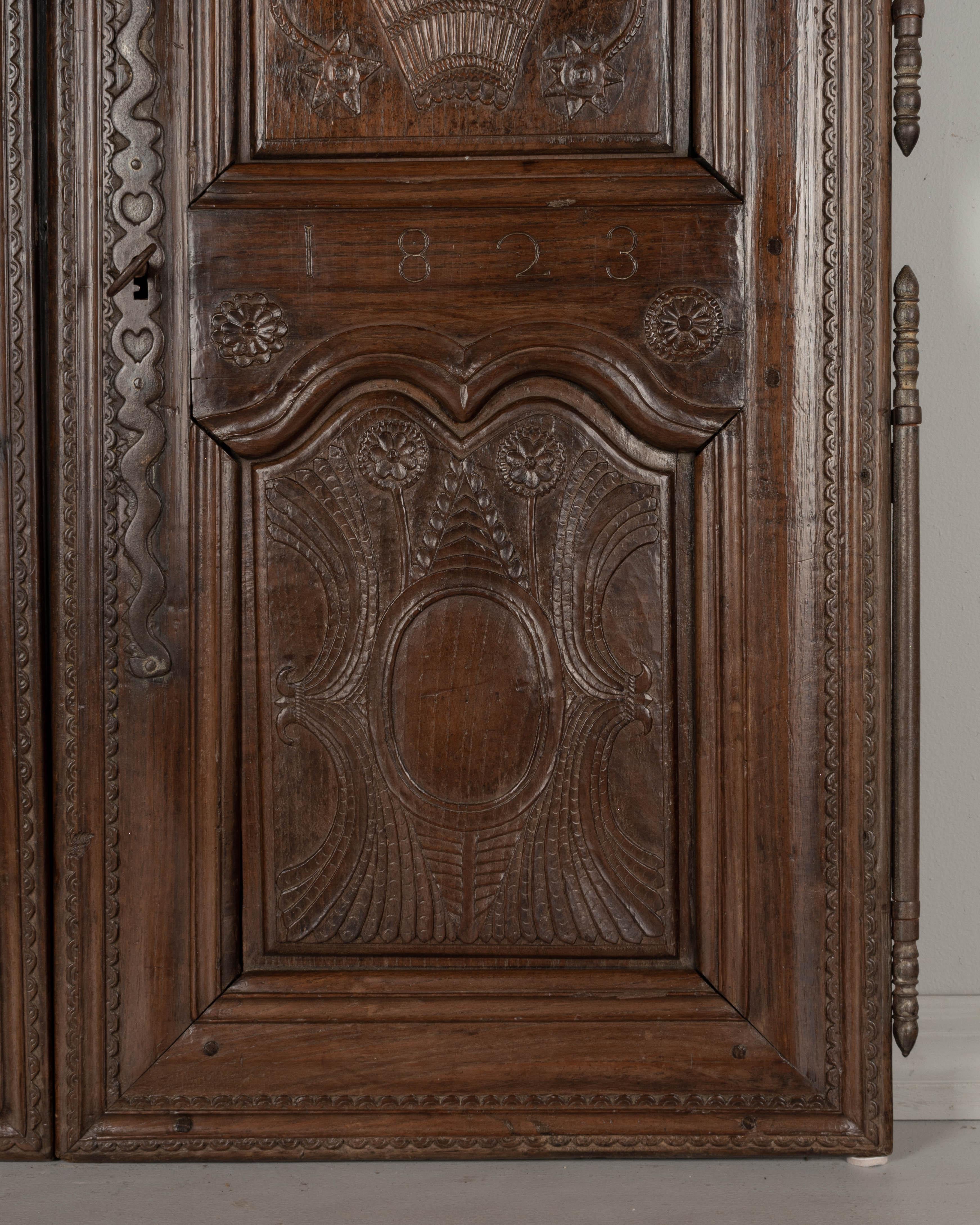 Hand-Carved 19th Century French Cabinet Doors For Sale