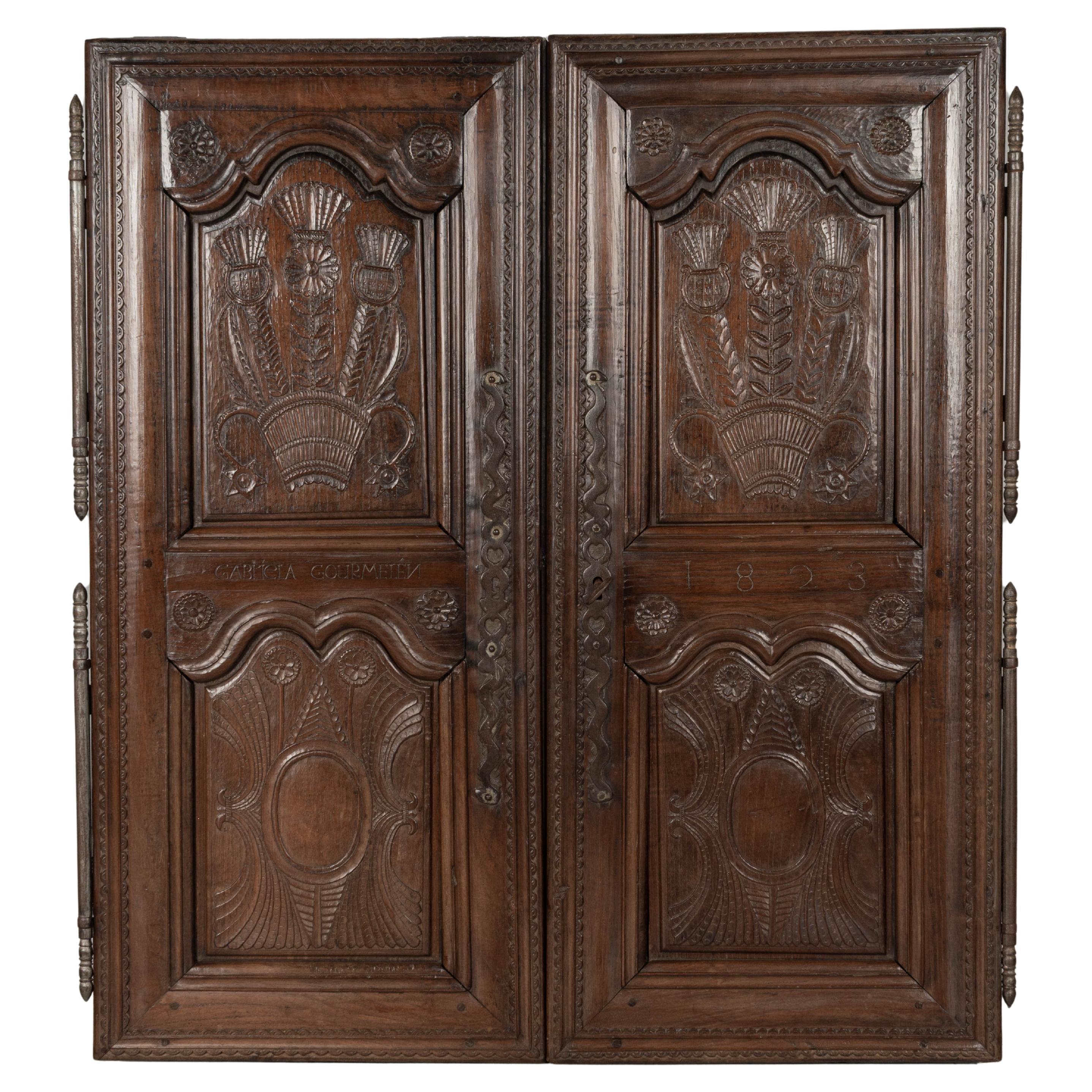 19th Century French Cabinet Doors For Sale