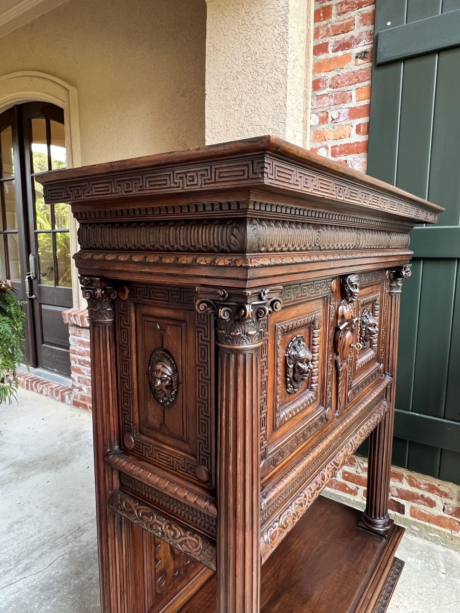 19th century French Cabinet Wine Liquor Greek Key Walnut Regency Sideboard For Sale 9