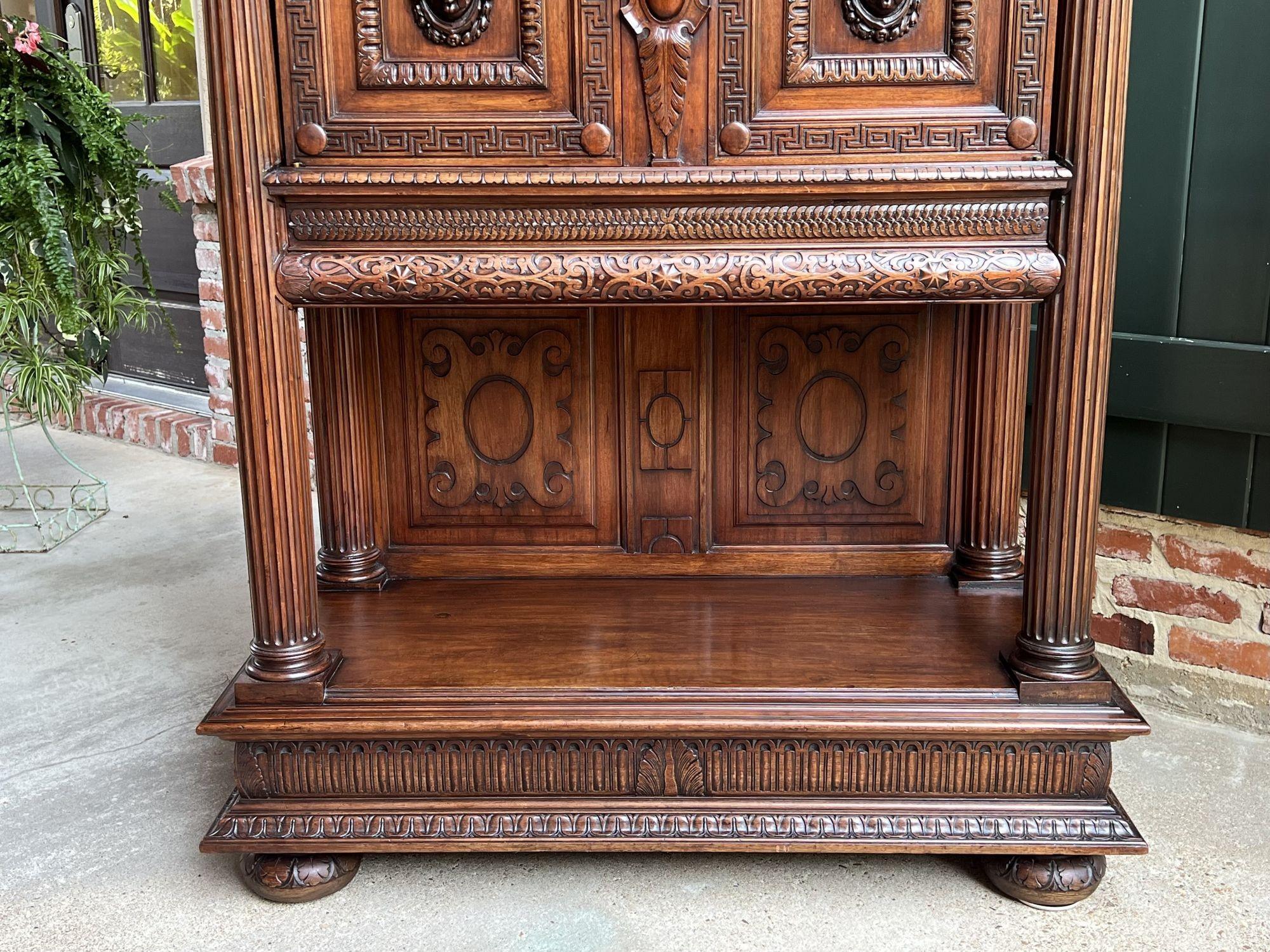 Antiker französischer Schrank Wein Likör Griechischer Schlüssel Nussbaum Regency Sideboard um 1890 im Angebot 8