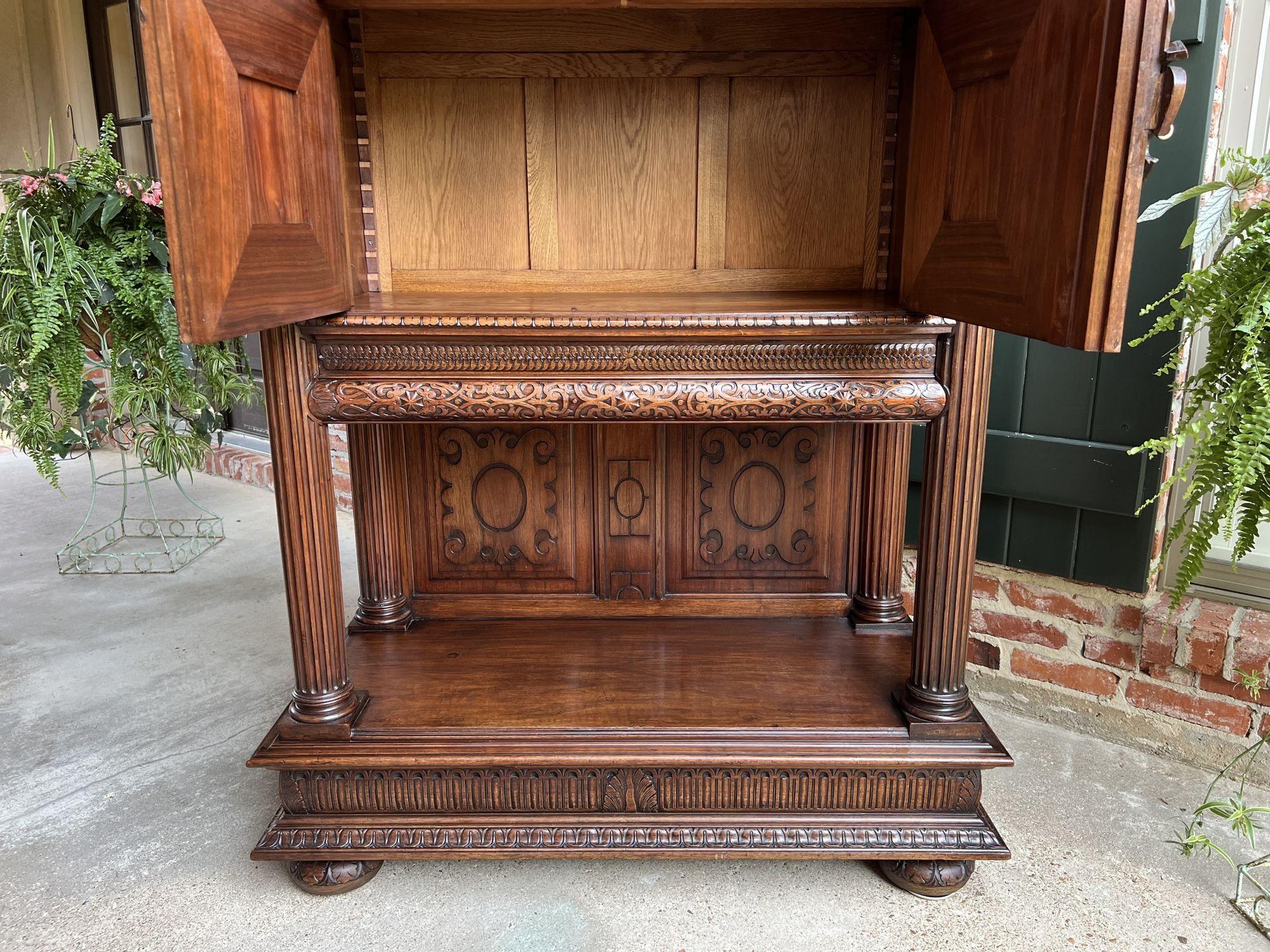 Antique French Cabinet Wine Liquor Greek Key Walnut Regency Sideboard c1890 For Sale 15