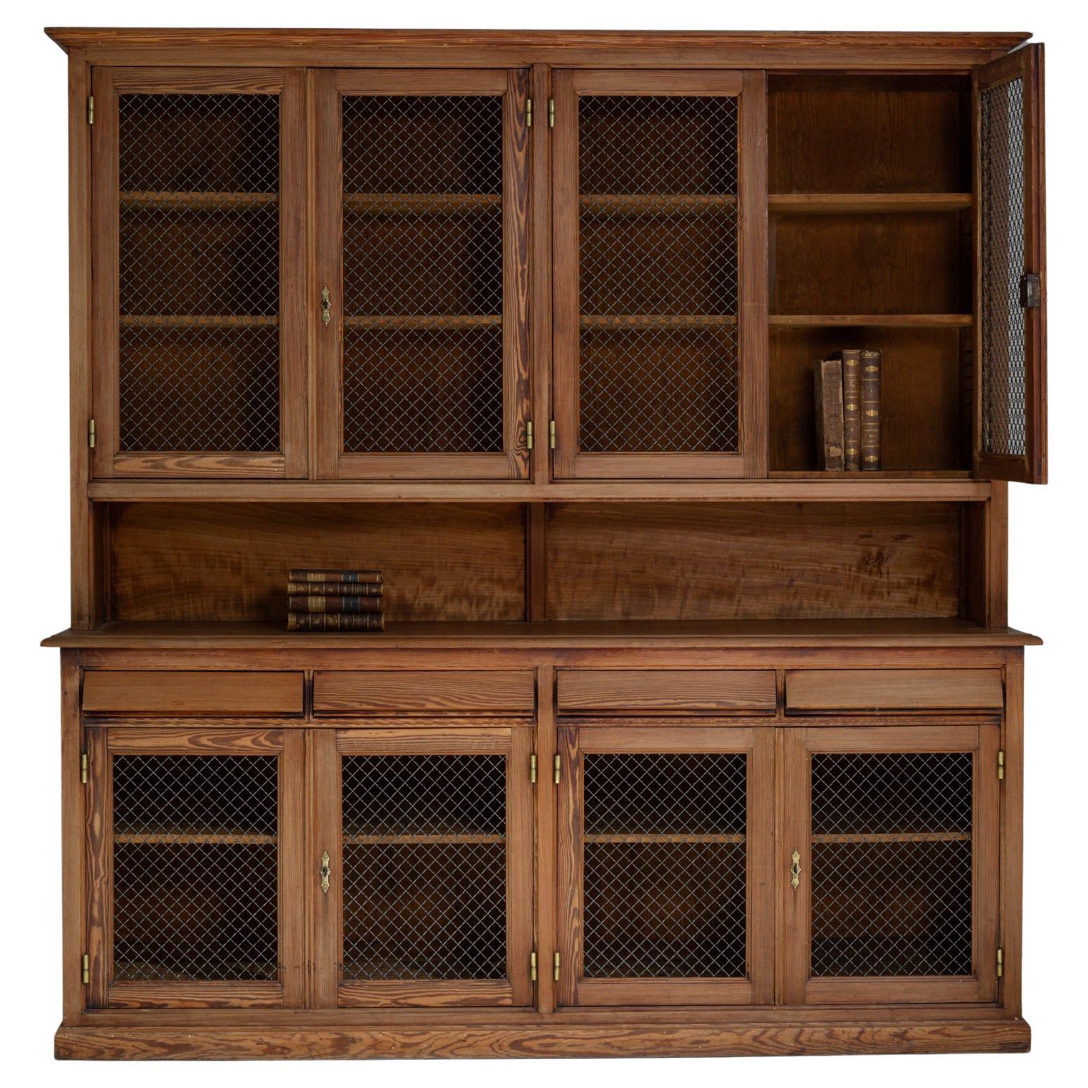19th Century French Cabinet With Wire Mesh Doors For Sale