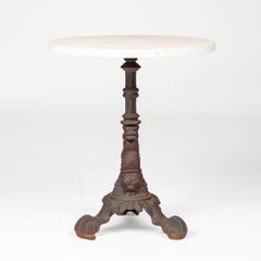 19th Century French Café Table with Marble Top and Cast Iron Base, circa 1880