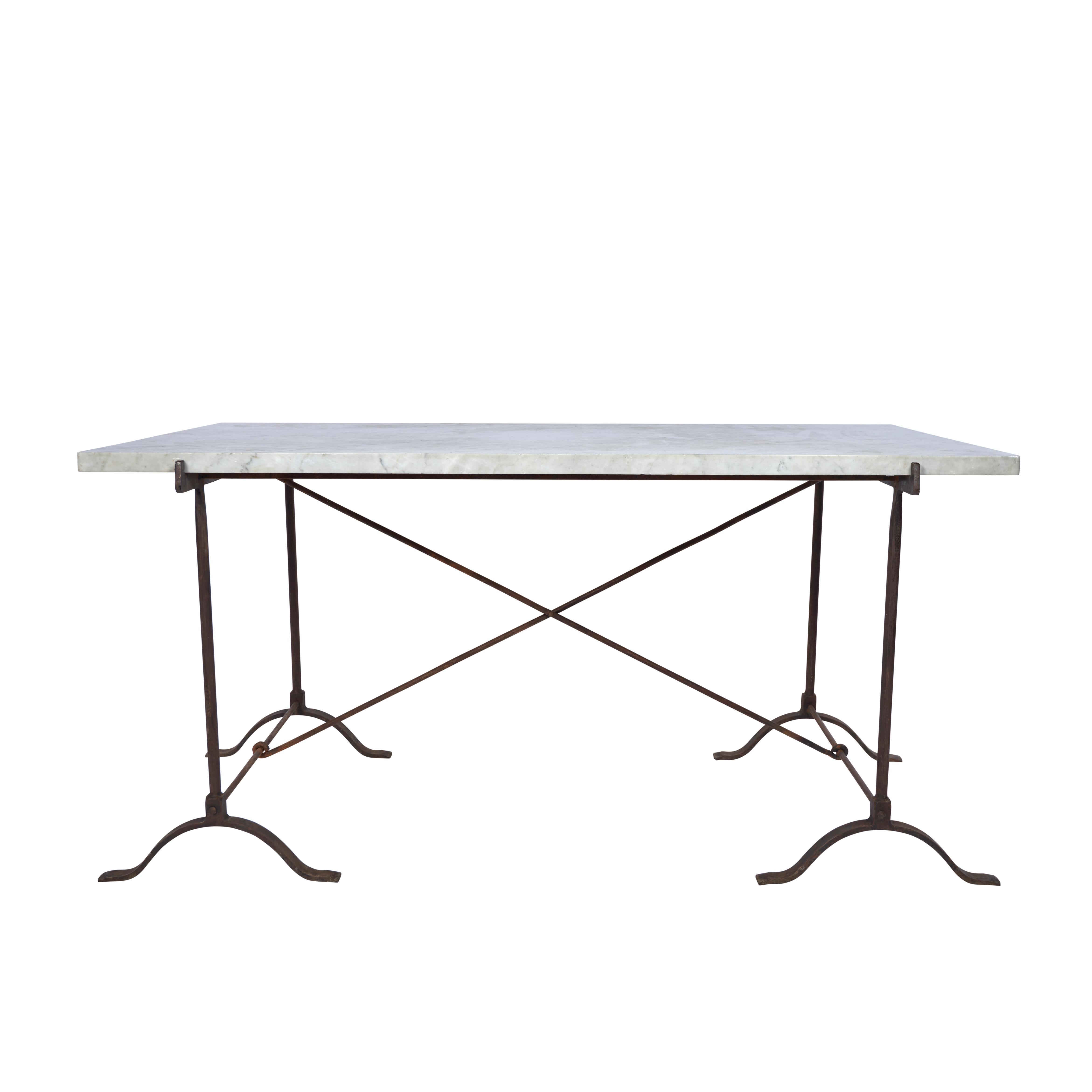 This French campaign table with marble top is from the 19th century.

Since Schumacher was founded in 1889, our family-owned company has been synonymous with style, taste, and innovation. A passion for luxury and an unwavering commitment to beauty