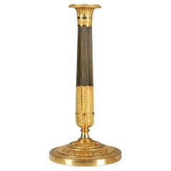 19th Century French Candlestick, Bronze Doré