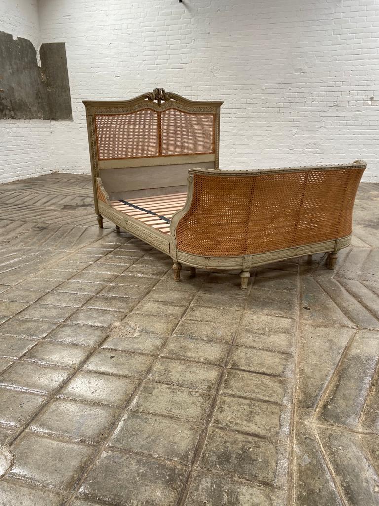 19th Century French Cane Bergère Bed Louis XVI 1