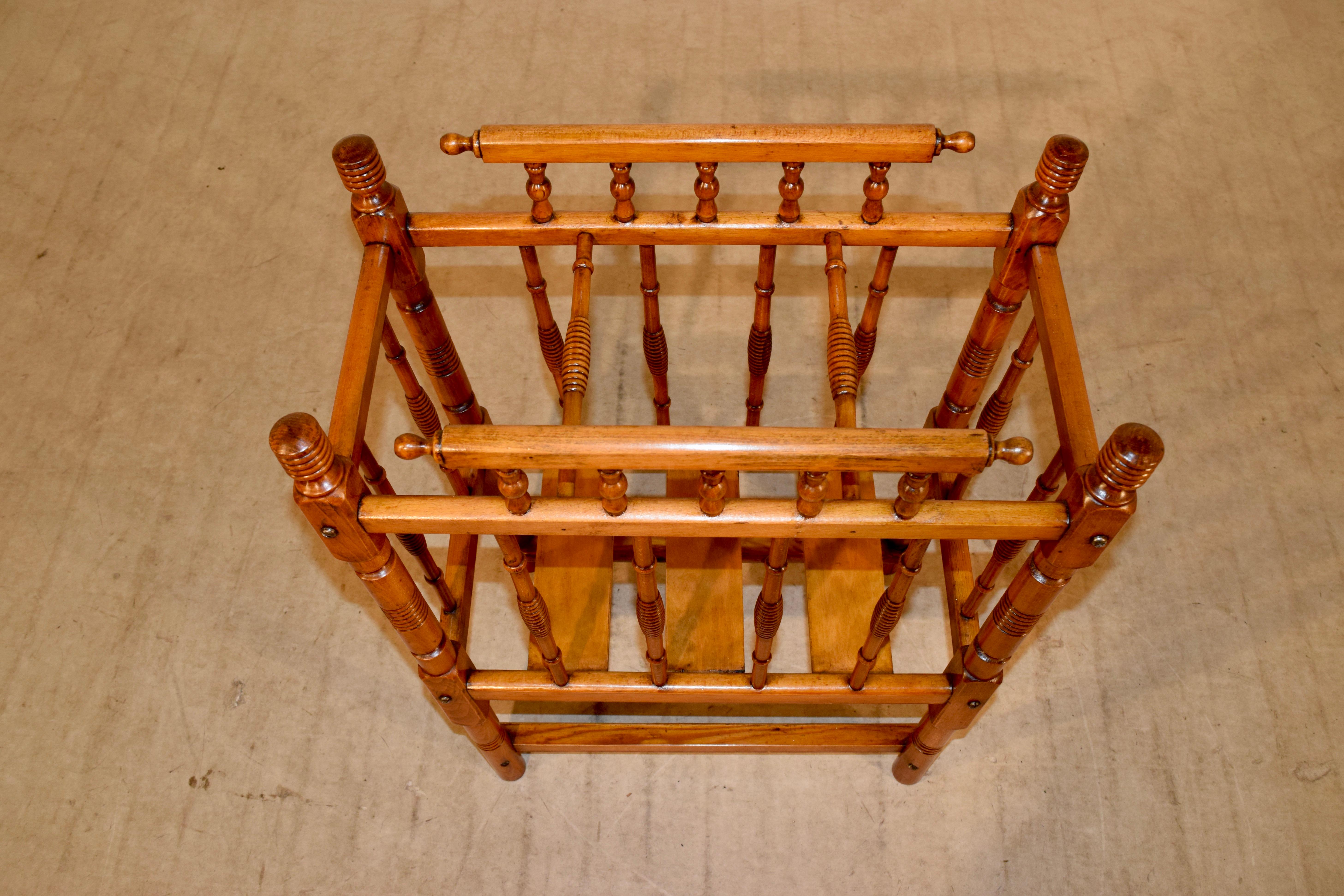 Turned 19th Century French Magazine Rack For Sale